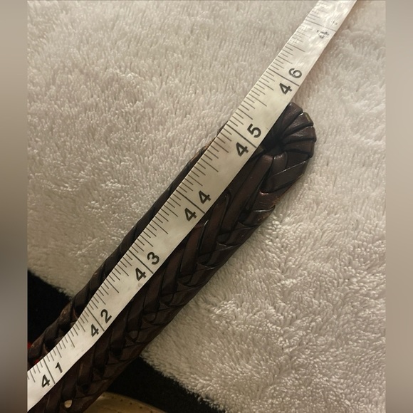 Fossil dark brown woven leather belt, size 38, men's - Picture 8 of 9